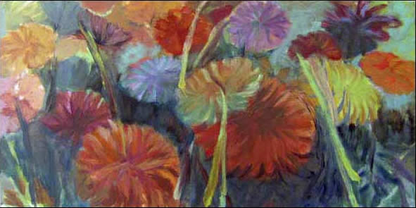 Painting - Zinnias 2